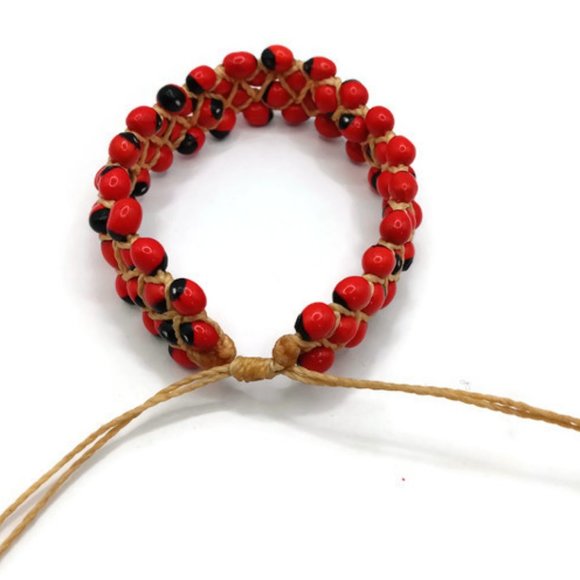 Handmade Huayruro seed thread bracelet Spiritual amulet - Picture 6 of 8
